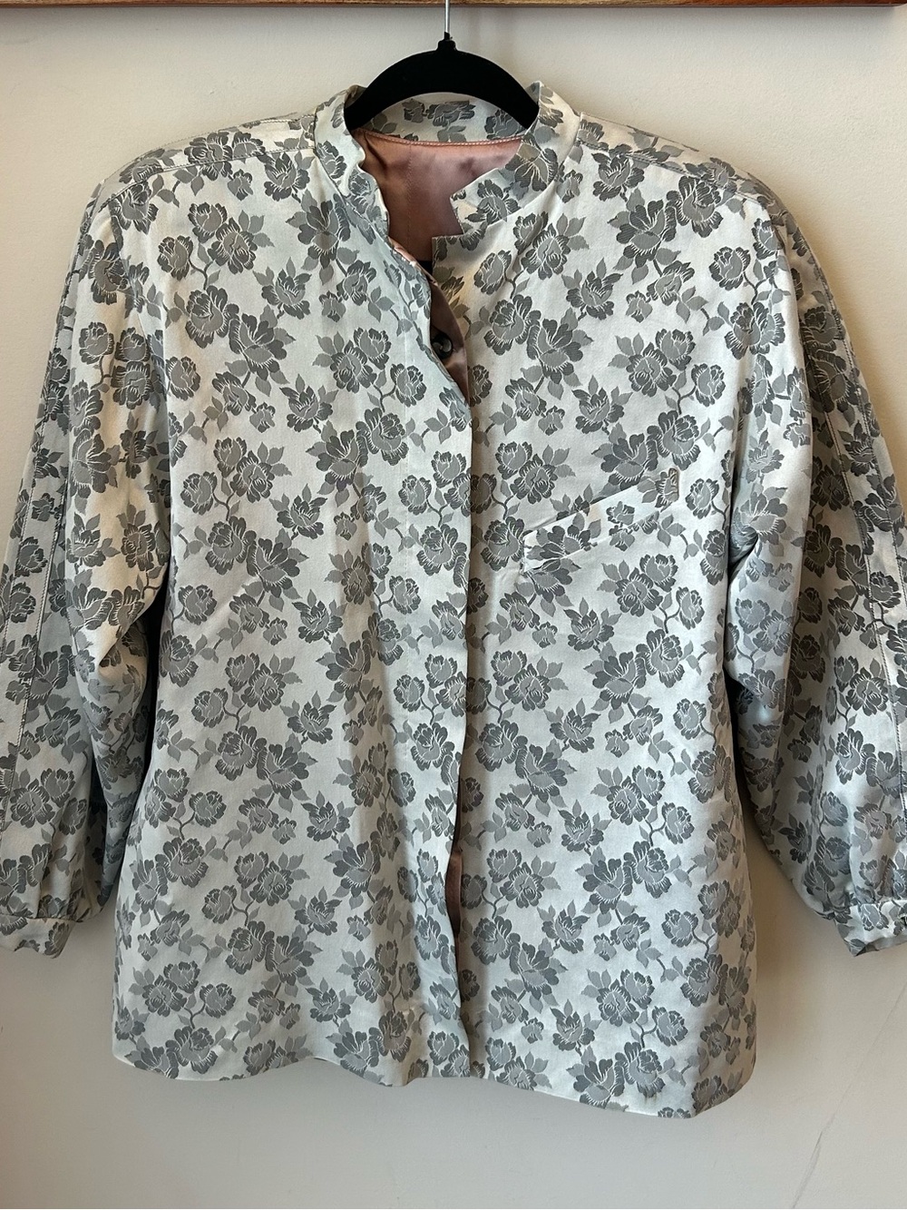 Vintage-Inspired Floral Brocade Jacket Cottagecore Quiet Luxury Statement Piece